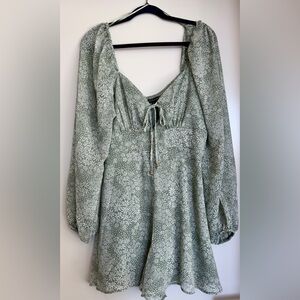 Green and white floral romper - NWOT